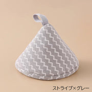鍋つかみ ミトン 単品 1個 キッチン用品 三角 トライアングル 吊り下げ ループ付き 格子柄 チェック シェブロンストライプ リーフ 葉 麦穂柄 おしゃれ かわいい 台所用品 グレー ピンク イエロー