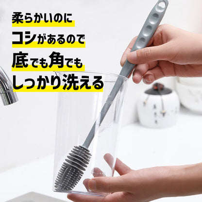 ボトルブラシ 柄付きブラシ ロング シリコン コップ用ブラシ 柔らかい 商品画像2