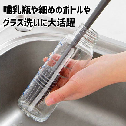 ボトルブラシ 柄付きブラシ ロング シリコン コップ用ブラシ 柔らかい 商品画像3
