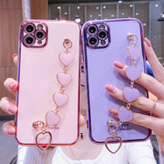 iPhoneケース スマホケース 縁取り iPhone12 iPhone13 iPhone14 iPhone15 mini Pro Promax plus ハート ストラップ 高級感 おしゃれ 可愛い