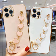 iPhoneケース スマホケース 縁取り iPhone12 iPhone13 iPhone14 iPhone15 mini Pro Promax plus ハート ストラップ 高級感 おしゃれ 可愛い