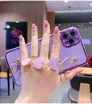 iPhoneケース スマホケース 縁取り iPhone12 iPhone13 iPhone14 iPhone15 mini Pro Promax plus ハート ストラップ 高級感 おしゃれ 可愛い
