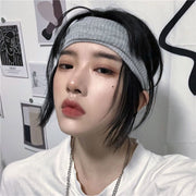 ヘアバンド ヘッドバンド 男女兼用 リブニット ヘアアクセサリー 髪留め 幅広 洗顔 汗止め 吸汗 無地 シンプル スポーツ