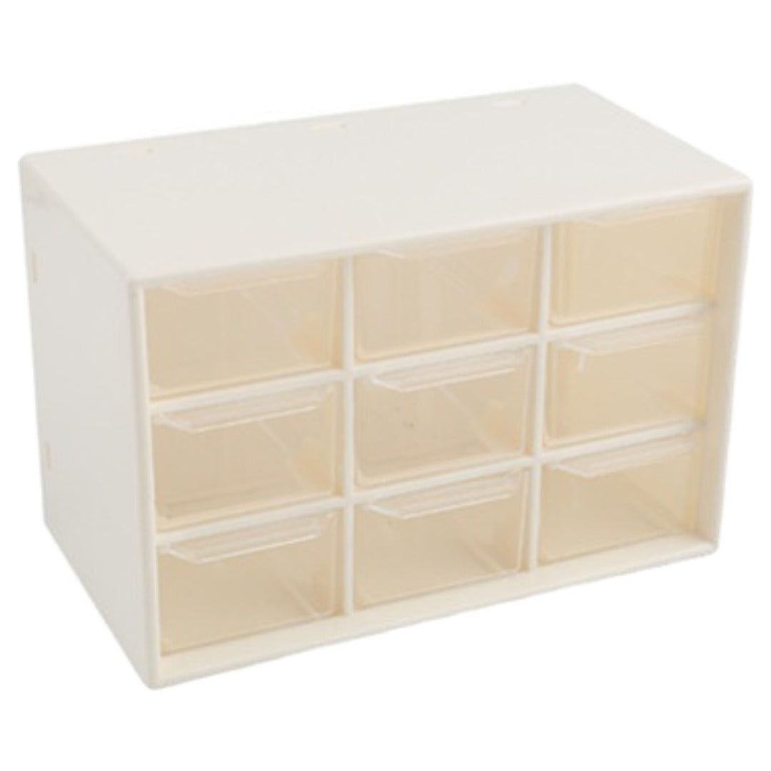 収納ボックス 収納ケース 収納グッズ 小物入れ 3×3 引き出し 透明 卓上 机上 防塵 コンパクト 小さめ 小型 文房具 化粧品 シンプル 単色 インテリア