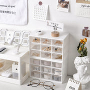 収納ボックス 収納ケース 収納グッズ 小物入れ 3×3 引き出し 透明 卓上 机上 防塵 コンパクト 小さめ 小型 文房具 化粧品 シンプル 単色 インテリア