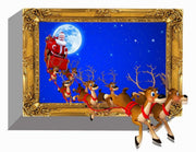 ウォールステッカー 壁紙シール サンタクロース サンタ クリスマス トナカイ 3D風 X'mas Christmas ステッカー ガラス 窓 壁 おしゃれ 飾り付け DIY 壁面装飾 室内装飾 パーティー イベント 雑貨 小物 インテリア インテリア雑貨