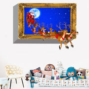 ウォールステッカー 壁紙シール サンタクロース サンタ クリスマス トナカイ 3D風 X'mas Christmas ステッカー ガラス 窓 壁 おしゃれ 飾り付け DIY 壁面装飾 室内装飾 パーティー イベント 雑貨 小物 インテリア インテリア雑貨