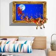 ウォールステッカー 壁紙シール サンタクロース サンタ クリスマス トナカイ 3D風 X'mas Christmas ステッカー ガラス 窓 壁 おしゃれ 飾り付け DIY 壁面装飾 室内装飾 パーティー イベント 雑貨 小物 インテリア インテリア雑貨
