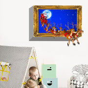 ウォールステッカー 壁紙シール サンタクロース サンタ クリスマス トナカイ 3D風 X'mas Christmas ステッカー ガラス 窓 壁 おしゃれ 飾り付け DIY 壁面装飾 室内装飾 パーティー イベント 雑貨 小物 インテリア インテリア雑貨