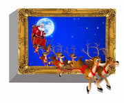 ウォールステッカー 壁紙シール サンタクロース サンタ クリスマス トナカイ 3D風 X'mas Christmas ステッカー ガラス 窓 壁 おしゃれ 飾り付け DIY 壁面装飾 室内装飾 パーティー イベント 雑貨 小物 インテリア インテリア雑貨