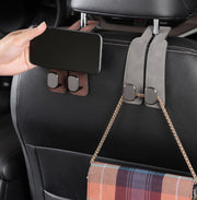カーシートフック ヘッドレストフック スエード 車載ホルダー 荷物掛け 車用ハンガー スマホスタンド 車内収納 後部座席 便利