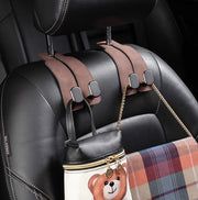 カーシートフック ヘッドレストフック スエード 車載ホルダー 荷物掛け 車用ハンガー スマホスタンド 車内収納 後部座席 便利