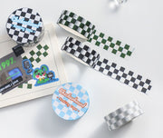 マスキングテープ 紙テープ 3m マステ 幅広 ブロックチェック柄 DIY デコレーション 装飾 ラッピング ギフト アレンジ スクラップブッキング 日記 おしゃれ