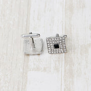 カフスボタン メンズ アクセサリー ファッション雑貨 スーツ パーティ 結婚式 2次会 フォーマル ギフト プレゼント シルバー ゴールド ラインストーン