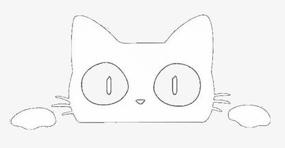 カーステッカー 車 バイク ボディステッカー 猫 キャット ホワイト バリエーション画像