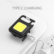 ポータブルライトCOBライト 投光器 LED 作業灯 マグネット USB充電式 typeC タイプC カラビナ 栓抜き 明るさ調節 小型 軽量 防災 登山 アウトドア キャンプ 釣り フィッシング 地震 停電
