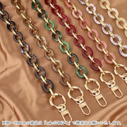 ショルダーストラップ バッグストラップ バッグベルト ショルダーベルト 鞄紐 ファッション雑貨 40cm 60cm チェーン アクリル ピンク ブラック グレー かわいい キュート おしゃれ エレガント 華やか