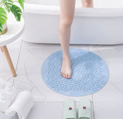 バスマット 吸盤付き 55×55cm お風呂マット フットマット シャワーマット 浴槽マット 浴室マット サークル ラウンド 円型 滑り止め付き 浴室 浴槽 折りたたみ可 ノンスリップ 転倒防止 吸着マット 介護グッズ 介護用品 お風呂場 凹凸 単色 穴あり 無地 カラバリ豊富 シンプル 定番 ベーシック