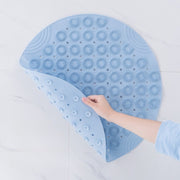 バスマット 吸盤付き 55×55cm お風呂マット フットマット シャワーマット 浴槽マット 浴室マット サークル ラウンド 円型 滑り止め付き 浴室 浴槽 折りたたみ可 ノンスリップ 転倒防止 吸着マット 介護グッズ 介護用品 お風呂場 凹凸 単色 穴あり 無地 カラバリ豊富 シンプル 定番 ベーシック