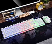 キーボード マウス 2点セット PC周辺機器 有線 USB接続 英語配列 ゲーミングカラー カラフル 光る バックライト 防水 パソコン用 PC用