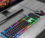 キーボード マウス 2点セット PC周辺機器 有線 USB接続 英語配列 ゲーミングカラー カラフル 光る バックライト 防水 パソコン用 PC用