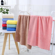 フェイスタオル バス用品 バスグッズ 35×75cm 厚手 吸水 ふわふわ 柔らかい 洗顔 シンプル 無地 単色