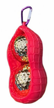 ゴルフボールケース  ボールホルダー 2ボール カラビナ付き ゴルフボール入れ ゴルフ用品 雑貨 アクセサリー ラウンドグッズ 便利 おしゃれ かわいい 便利 シリコン製 出し入れ簡単 シンプル 落花生