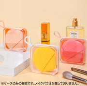 メイクパフケース パフ収納ケース ケースのみ スポンジケース パフホルダー 四角形 クリア 透明 ミニ コンパクト 薄型 持ち歩き 携帯 旅行 メイク道具