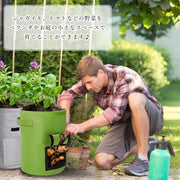 不織布プランター 植木鉢 生活雑貨 ガーデニング雑貨 バケツ型 筒形 ラウンド 丸形 持ち手付き サイド窓 野菜向け 無地 ブラック グレー ブラウン シンプル カジュアル 折り畳み可能
