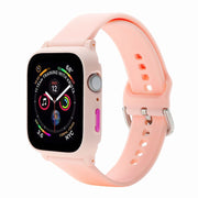 AppleWatch用 交換ベルト 交換バンド ケース一体型 腕時計用ベルト アップルウォッチ用 シリコン 傷防止 保護 耐衝撃 シンプル