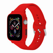 AppleWatch用 交換ベルト 交換バンド ケース一体型 腕時計用ベルト アップルウォッチ用 シリコン 傷防止 保護 耐衝撃 シンプル