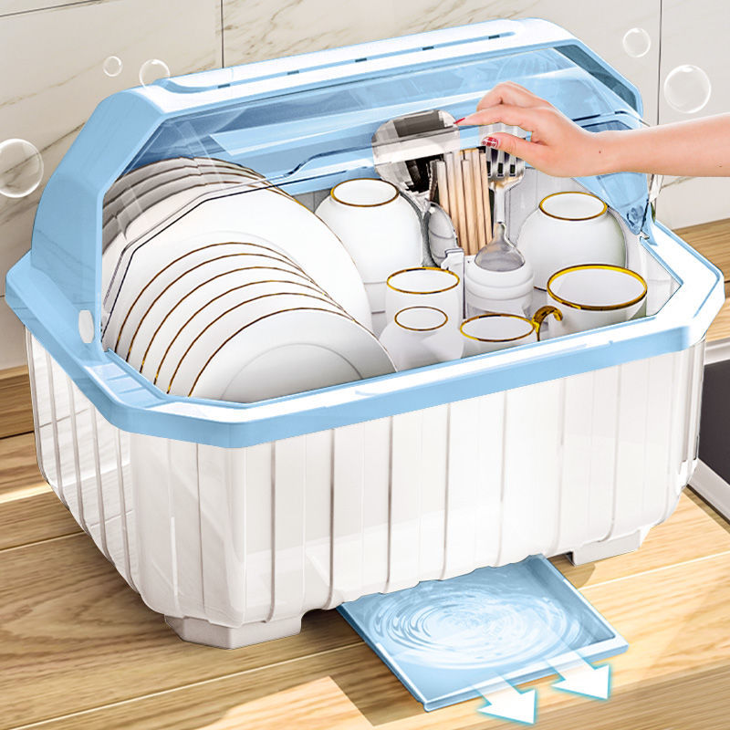 水切りラック 水切りカゴ フタ付き カバー付き 食器ラック バスケット 商品画像3