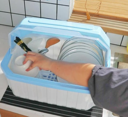 水切りラック 水切りカゴ フタ付き カバー付き 食器ラック バスケット 商品画像5