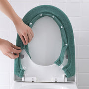 便座カバー トイレカバー O型 厚手 無地 やわらか 柔らか 洗える 丸洗い可能 スナップボタン留め 節電 エコ 暖かい あったか シンプル