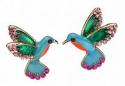 ピアス 青い鳥 ジュエリー 鳥 トリ レディース 女性用 アクセサリー カワセミ ブルー グリーン ラインストーン キラキラ 耳飾り 小物 おしゃれ キレイ かわいい プレゼント 小鳥 結婚式 お食事会 贈り物
