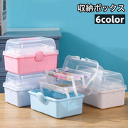 収納ボックス 収納ケース 3段 工具箱 ツールボックス 小物収納 持ち手付き 多機能 持ち運び 仕切り クリア 文房具 薬 化粧品 ネイルツール 透明 雑貨 救急箱 学校 オフィス 家庭
