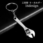 キーホルダー キーリング バッグチャーム 小物 雑貨 工具 ドリル シャベル 金づち オノ のこぎり スパナ ペンチ 定規 男女兼用 メンズ レディース かわいい シンプル かっこいい スタイリッシュ プレゼント ギフト 銀色