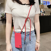 iPhone用ケース iPhone用カバー スマホケース スマホカバー ショルダーストラップ付き 首掛け 肩掛け スマホホルダー 背面保護 傷予防 落下防止 アイフォン用ケース ソフト 柔らかい シンプル 持ち運び便利 保護カバー