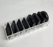 アイシャドウホルダー 8マス スタンド 収納ケース 収納ボックス ディスプレイ コスメ用品 収納用品 小物収納 クリア 透明 シンプル メイクボックス 仕切り チーク