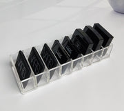 アイシャドウホルダー 8マス スタンド 収納ケース 収納ボックス ディスプレイ コスメ用品 収納用品 小物収納 クリア 透明 シンプル メイクボックス 仕切り チーク