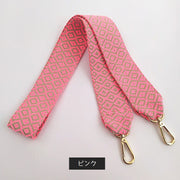 ショルダーストラップ バッグストラップ 幾何学柄 ショルダーベルト 付け替え イメチェン bag肩紐 レディース 幅広 5cm  総柄 ジオメ 鞄用 肩紐 ブルー ピンク ブラック オレンジ