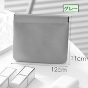 お化粧ポーチ メイクポーチ ワンタッチオープン バネ式 小物入れ ガジェットポーチ イヤホン入れ コインケース 小銭入れ 男女兼用 ユニセックス フェイクレザー レザー調 シンプル 無地 おしゃれ 持ち運び 整理整頓