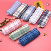 ペンケース 文房具 筆箱 筆入れ 鉛筆入れ チェック柄 青 ファスナー かわいい おしゃれ 高校生 中学生 鉛筆 デザイン豊富
