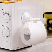 トイレットペーパーホルダー ロールペーパーホルダー 吸盤式 吸着 壁掛け 壁面 収納 工具不要 穴あけ不要 トイレ用品 洗面所 キッチン 台所 無地 単色 シンプル 白 ホワイト