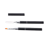 ネイルアートブラシ スパチュラ 2way キャップ付き ネイルアート用品 ネイルツール ラウンド フラット 丸筆 平筆 セルフネイル ネイルチップ ジェルネイル ポリジェル ネイル筆