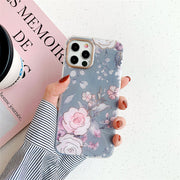 スマートフォンケース iPhoneケース スマホカバー アイフォンケース フラワー 花柄 上品 パステルカラー レトロ調 フェミニン エレガント 背面保護 傷防止 おしゃれ かわいい レディース 女性 婦人 アイフォーン用