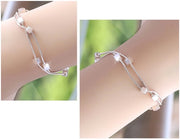 ブレスレット アクセサリー レディース 女性用 シルバーカラー 方形 星 スター かわいい おしゃれ シンプル かわいい ギフト 記念日 誕生日 プレゼント 贈り物 ファッション小物 銀色