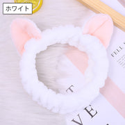 ヘアバンド 洗面用 レディース バス用品 洗顔 ネコ 猫耳 おしゃれ かわいい タオル地 まとめ髪 フェイスケア お風呂 メイク時 化粧 リラックスタイム 女子 女の子 女性用 日用品雑貨
