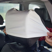 ヘッドレストカバー 車載 ヘッドレストキャップ フロントシート用 汚れ防止 傷防止 カー用品 車内装飾 被せるタイプ 洗濯可 ブラック ホワイト 無地 バイカラー モノクロ
