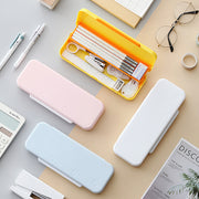 ペンケース 筆箱 学生 オフィス 仕事 文房具 大容量 2段構造 シンプル 鳥 トリ バイカラー 防水 軽量 耐久性 おしゃれ 定番 かわいい プレゼント 贈り物 景品